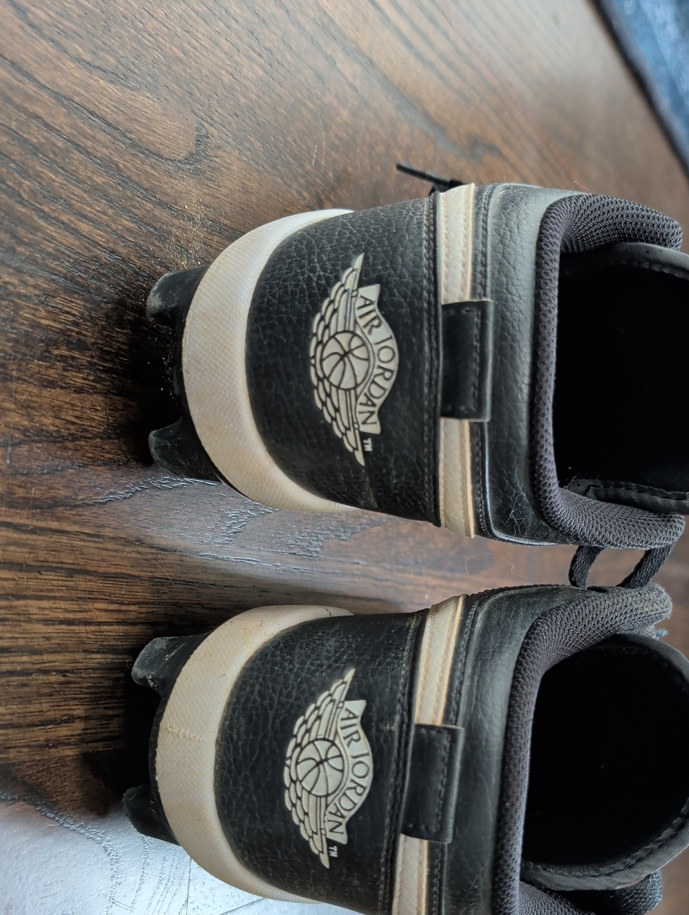 Jordan Men’s Black and White Low-Top Sneakers with Wings Logo